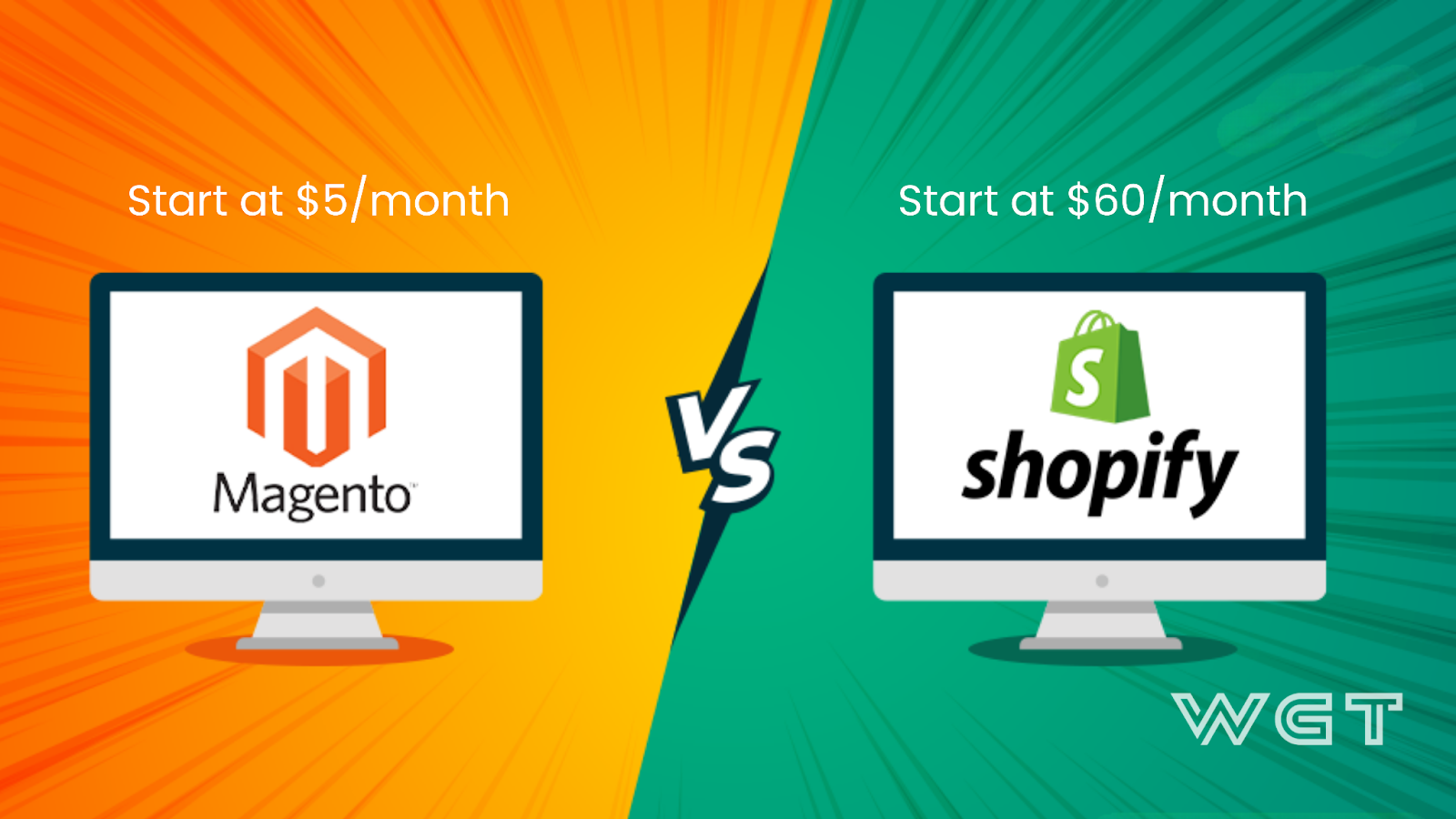 Shopify businesses cost $5/month while Magento costs $60  to set up an online store in 2024.