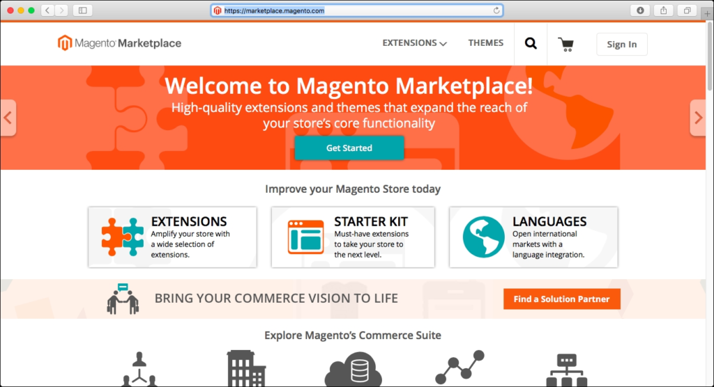 Magento marketplace. Source: O'Reilly